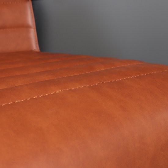 SET OFF: Chaise de salle à manger 4 pièces avec accoudoirs cognac Chaise de salle à manger design industriel Noor