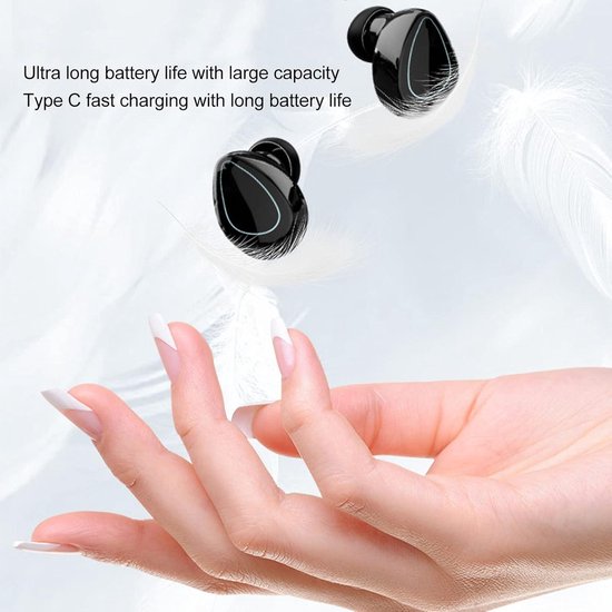 Draadloze Oortjes, Bluetooth Oordopjes 5.4 Met 4 ENC Ruisonderdrukkende Microfoons, Draadloze Oordopjes, Met Diepere Bas, Bluetooth-koptelefoon 40 Uur, IP7 Waterdichte Oortjes Met LED-Display, Zwart