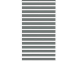 vidaXL - Zebra - rolgordijn - 120x200 - cm - stofbreedte - 115,9 - cm - donkergrijs
