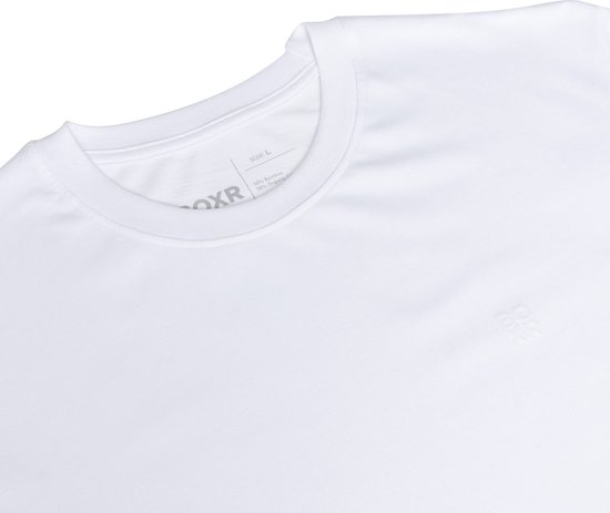 BOXR Sous-vêtements - T-shirt pour homme - Coupe décontractée - Bamboe et Katoen biologique - Lot de 10 Wit - Col rond - Doux et respirant