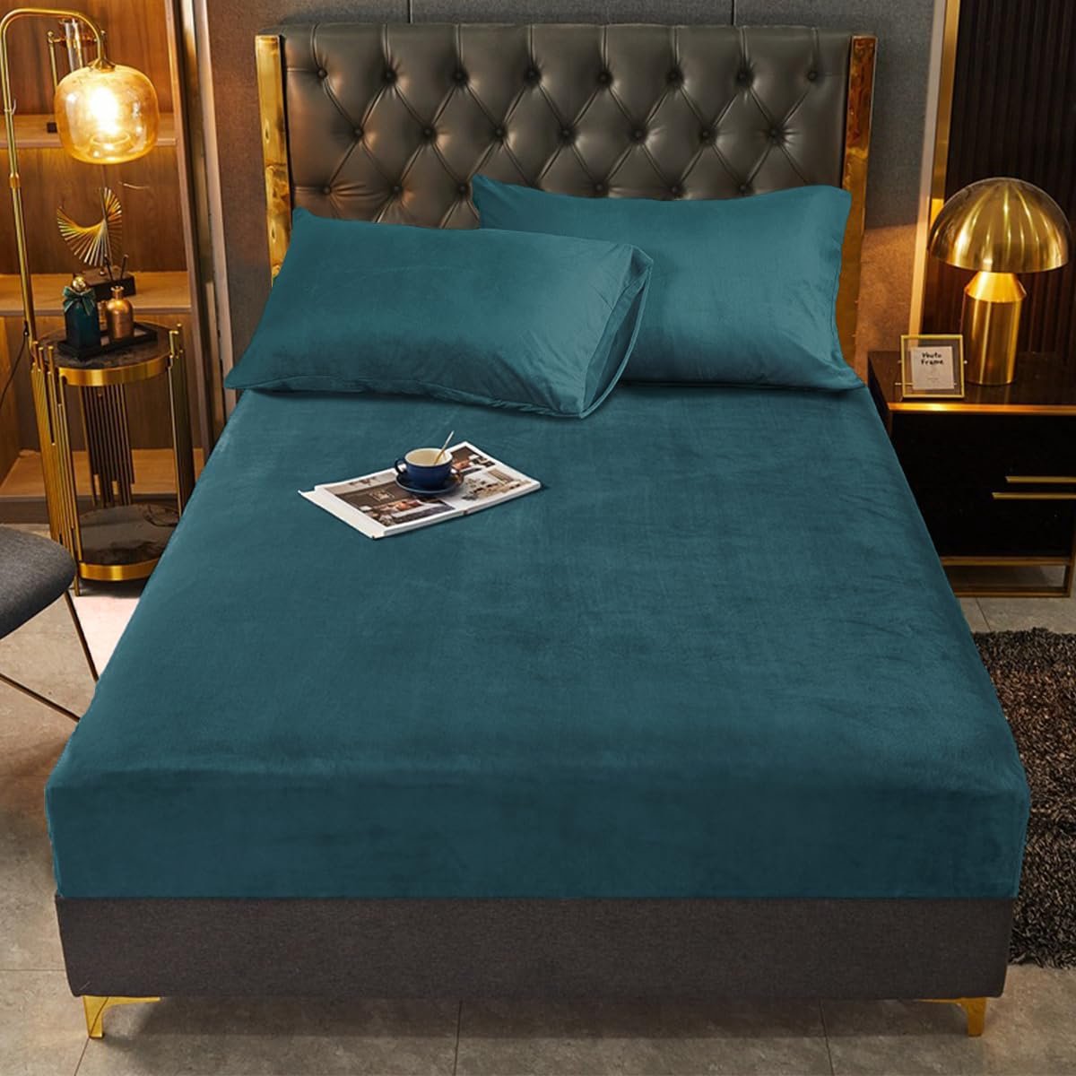 La'Moussawi ® Fluweelzacht en Warm Hoeslaken 160x200 voor Comfortabel Slapen