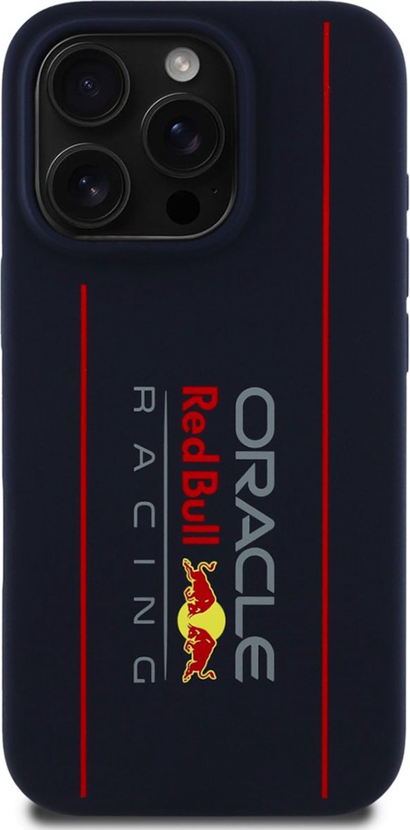 Red Bull Racing Silicone Oversize Vertical Logo Back Cover hoesje met MagSafe voor Apple iPhone 15 Pro - Donkerblauw van Red Bull Racing — afbeelding 2