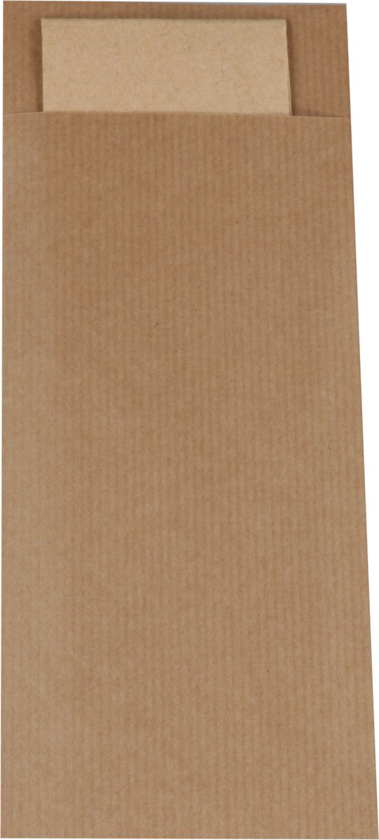 Goedkoopste Bestekzak | incl. Servet | 2-laags | papier | bruin | 600 stuks