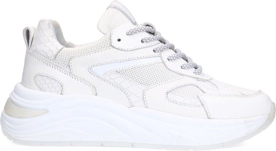 Manfield Dames Witte leren sneakers Maat 40 bol
