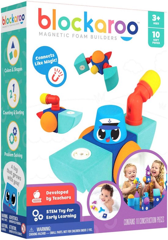 Blockaroo boot box-magnetisch speelgoed-peuter speelgoed-speelgoed 3 jaar/4jaar/5jaar- speelgoed jongens en meisjes- badspeelgoed