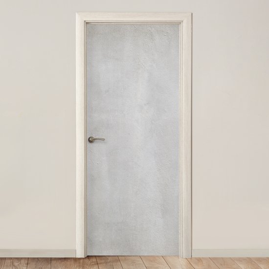 Deurposter 95x235 cm - Deursticker Beton - Grijs - Cement - Industrieel - Structuur - Meubelfolie zelfklevend - Deurfolie woonkamer - Interieurfolie fotobehang - Deur plakfolie - Deurstickers - Deurbehang sticker - Kamer decoratie