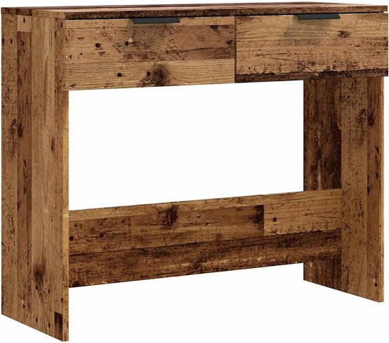 vidaXL Eettafel 80x80x75 cm bewerkt hout gerookt eiken