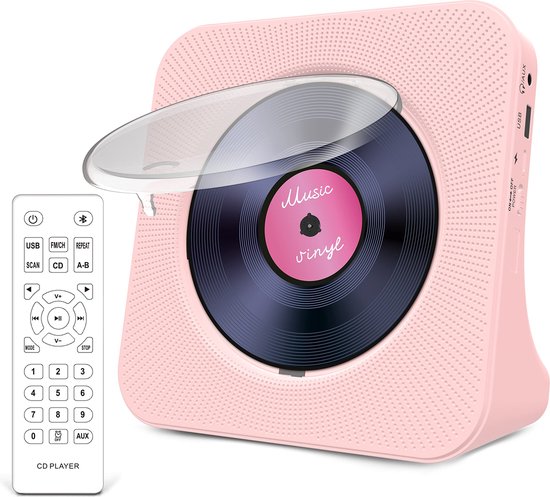 Lecteur CD Bluetooth Maite - Émetteur/Récepteur, Radio, Port USB/AUX, Minuterie Et Télécommande