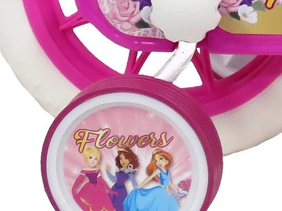 Flowers 12 inch kinderfiets roze van Merkloos — afbeelding 5