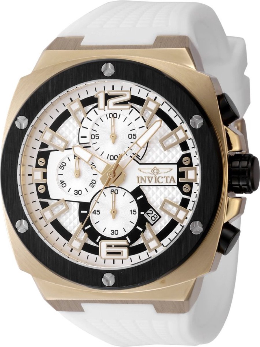 Invicta Racing 48167 Heren Horloge - Waterdicht - Analoog - Quartz Uurwerk - Roestvrij Staal met zilveren Wijzerplaat - 47mm