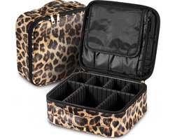 YONO Make Up Tas - Beautycase Dames en Meisje - Cosmetica Organizer - Koffer - Luipaard
