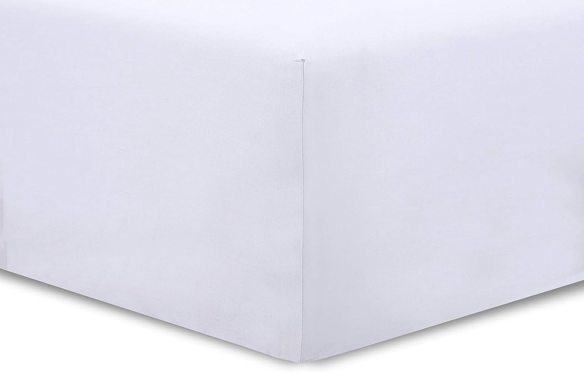 JGS ® Fitted Laken voor Perfecte Pasvorm en Comfort - 140x190cm - Katoen - Wit
