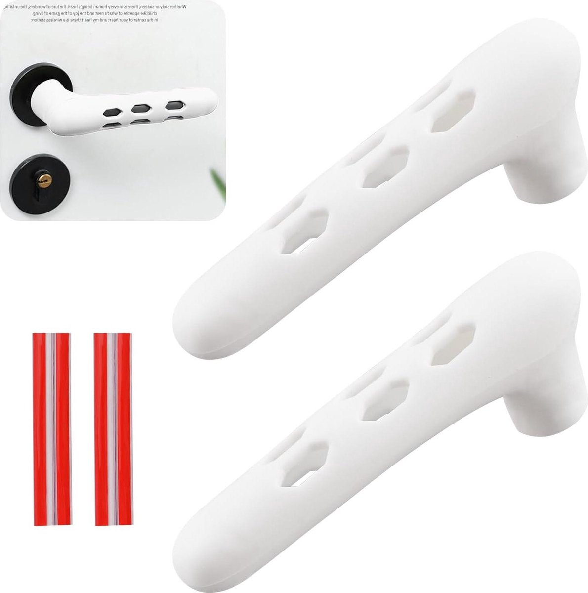 Goedkoopste Witte holle deurknopafdekkingen - Deurkrukhoezen 2 stuks - Anti-statische deurkrukhandschoenen - Veiligheidsdeurknopbeschermer - Plat vierkante deurhendels