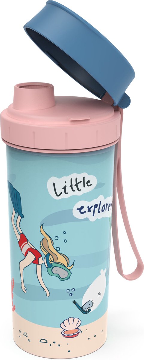 Rotho Schoolbeker To Go Memory Kids 400ml kids explorer girls 76x70x165mm
