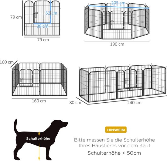 Vrijloop Puppy-box, Honden Vrijloopgebied, hekwerk met poort; 100 cm Vrijloop Puppy-box, Honden Vrijloopgebied, hekwerk met poort; 100 cm