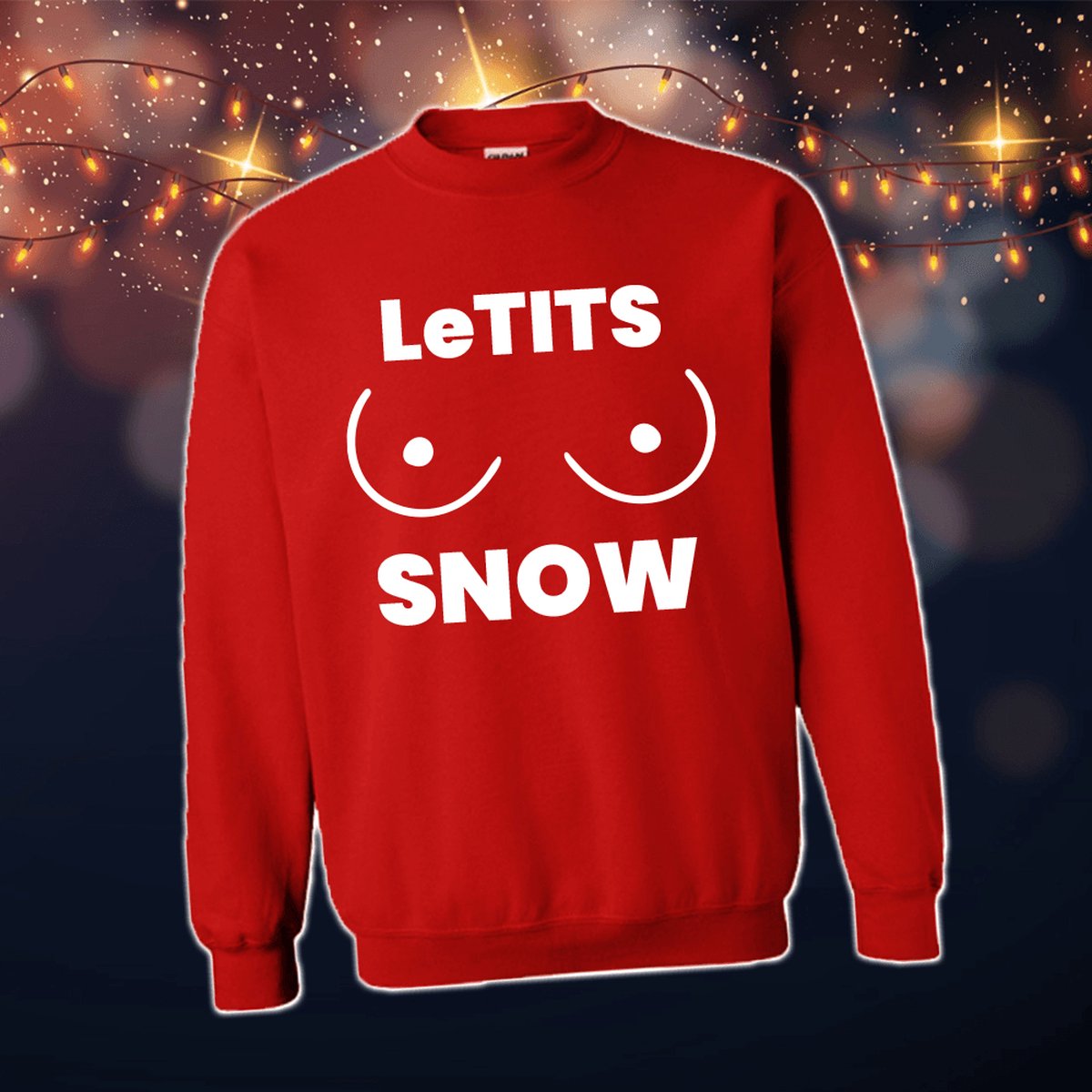 Foute Kersttrui Dames & Heren - Kersttrui met tekst LeTITSnow | Kersttrui Maat L | Kersttrui Dames - Kersttrui Heren - Grappige Kersttrui met tekst | Namengigant | Incl. 2 jaar garantie