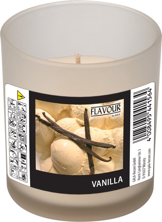 Conpax Candles geurkaars - vanille geur - wit - 8 branduren - in glas - aroma kaars