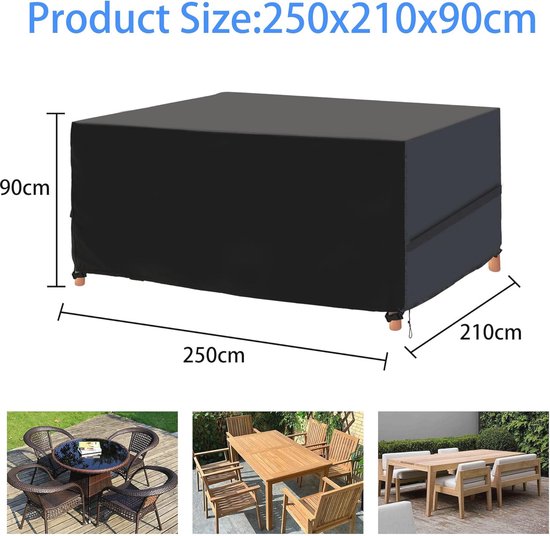 Housse De Table De Jardin Imperméable 243x75x100 Cm – Tissu Oxford 420D, Anti-UV Et Anti-Poussière