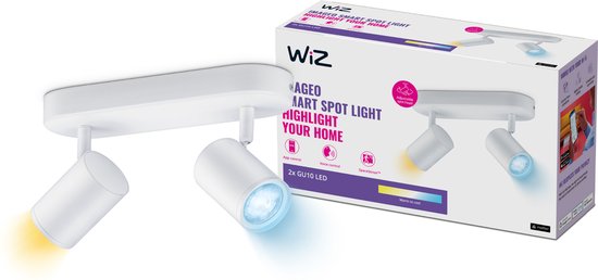WiZ Imageo Plafondlamp 4 Spots - Slimme LED Verlichting Met Gekleurd Licht - Zwart