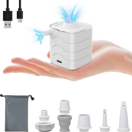 Draagbare Elektrische Luchtpomp - Compacte Mini-Pomp voor Luchtbedden en Zwembaden - USB Oplaadbaar