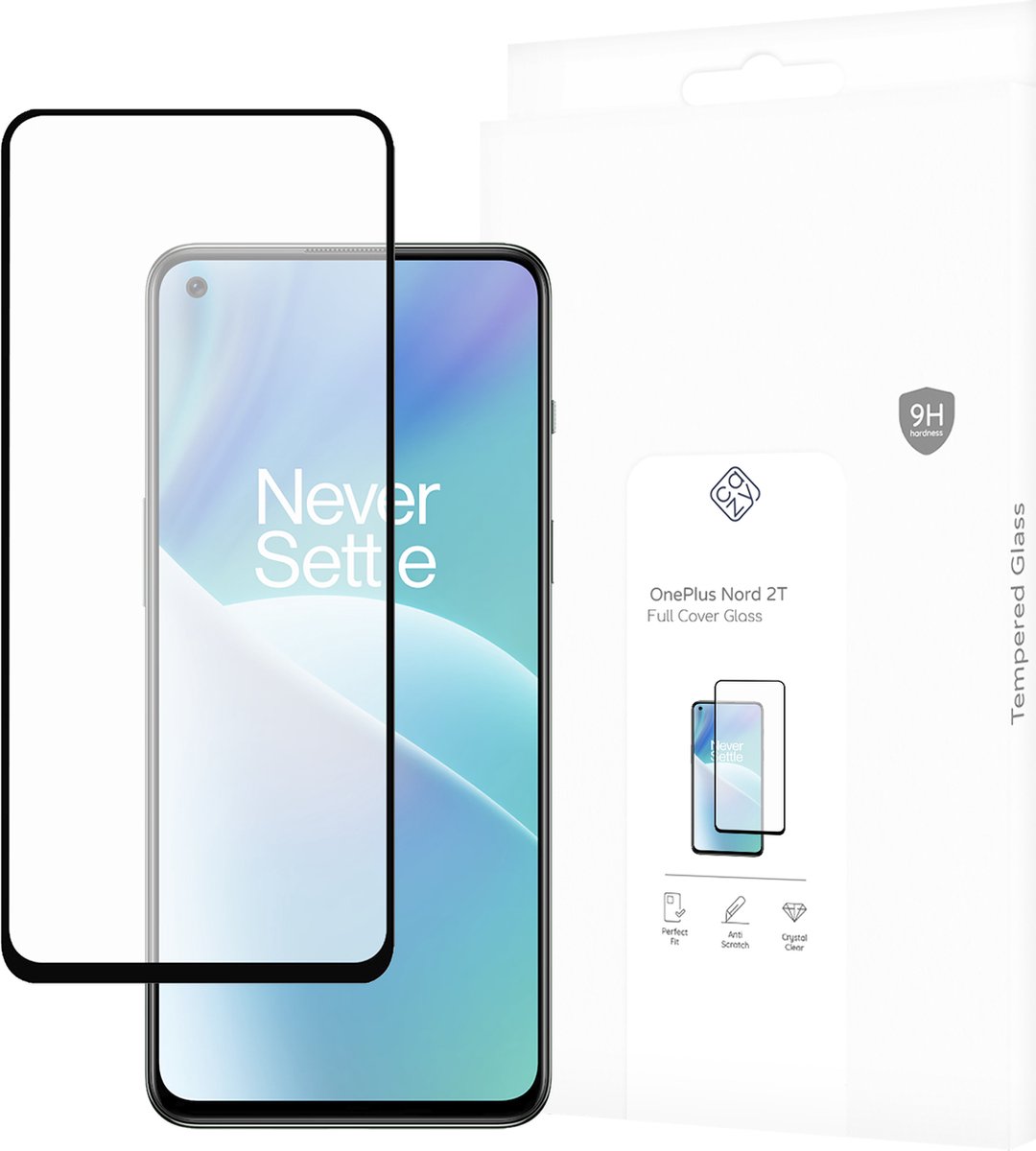 Cazy screenprotector geschikt voor OnePlus Nord 2T - Screenprotector Full Cover Gehard Glas
