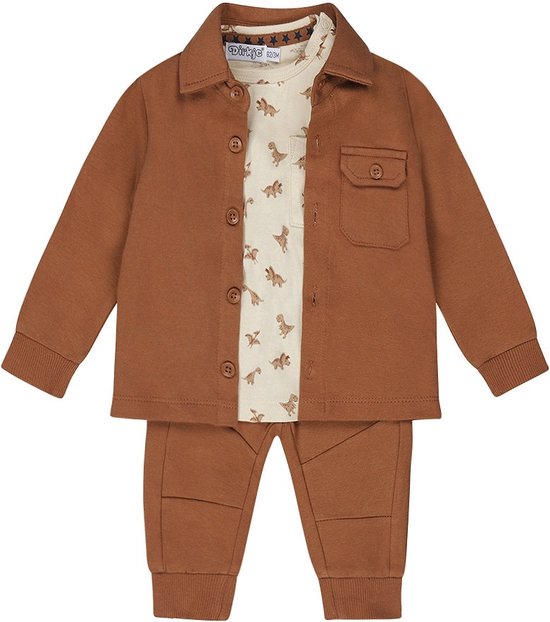 Ensemble 3 pièces pour garçons Dirkje Marron foncé - Taille 80