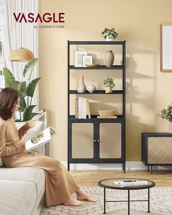 Boekenkast Met 6 Niveaus, Industriële Hoge Boekenplank Met Opbergplanken, 200 Cm H Smalle Displayrek Opbergorganizer
