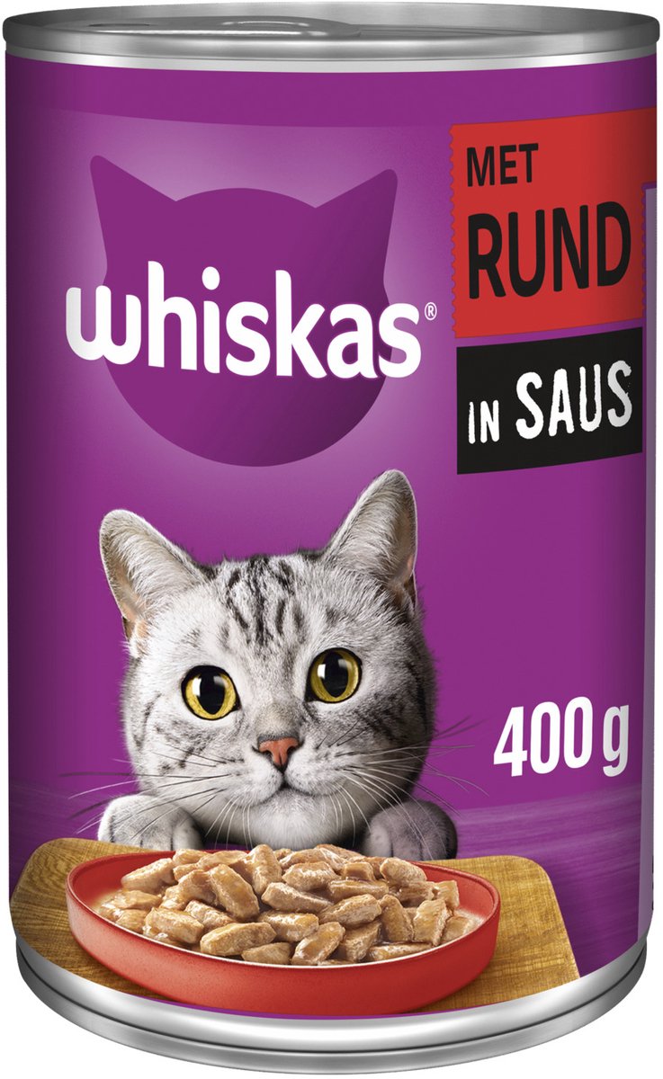 Whiskas Blik Adult Brokjes in Saus Rund 400 gr