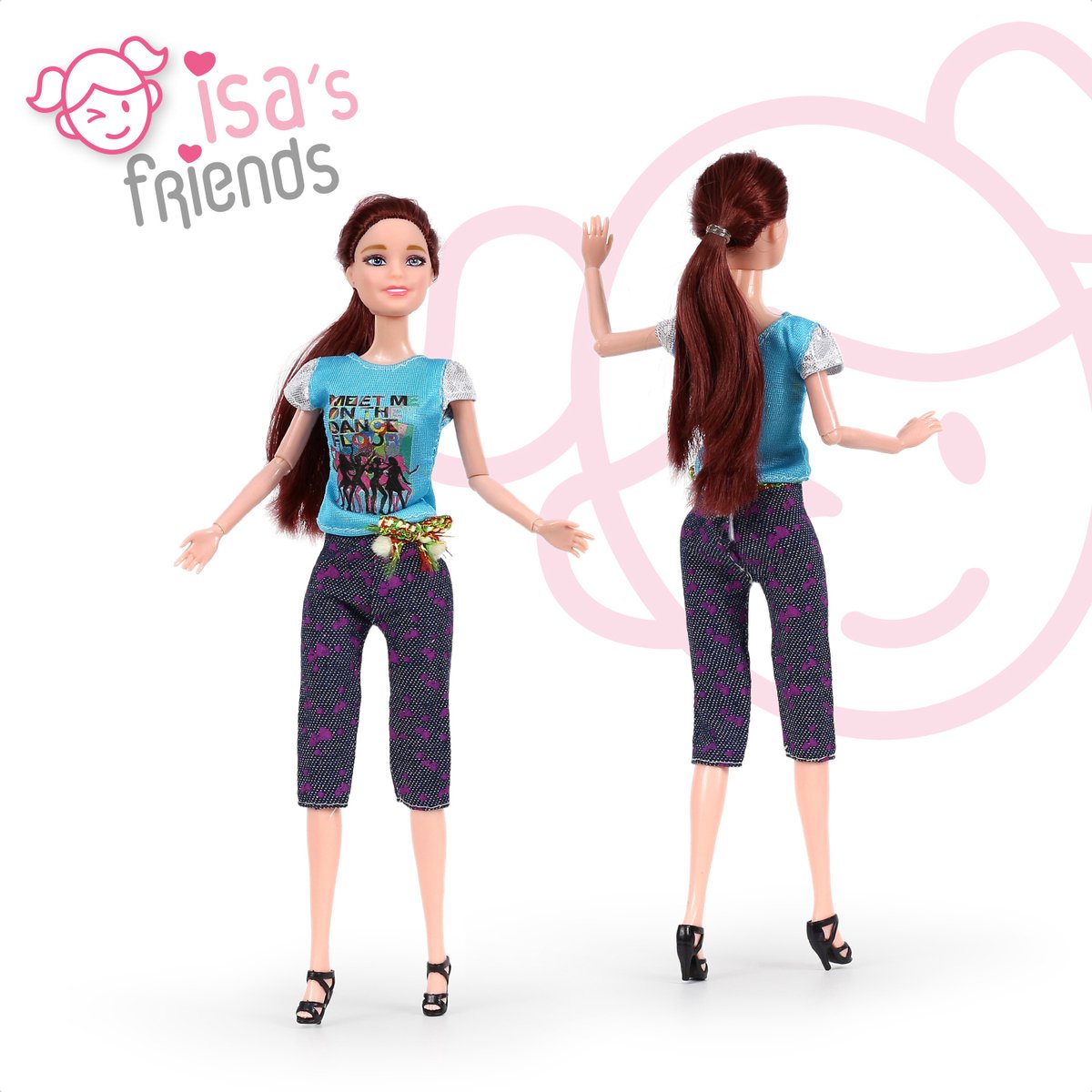 Isa's Friends® Poppenkleertjes - 5 Outfits voor modepoppen - Setje 'Tess' — afbeelding 4