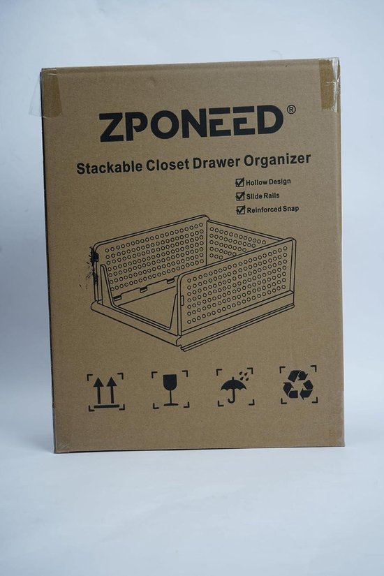 4 Stuks Opvouwbare Plastic Opbergkisten, Rek Manden Kledingkast Opbergdozen Vouwen Keuken Lade Inzetstukken Stapelbare Opbergdozen Transportboxen