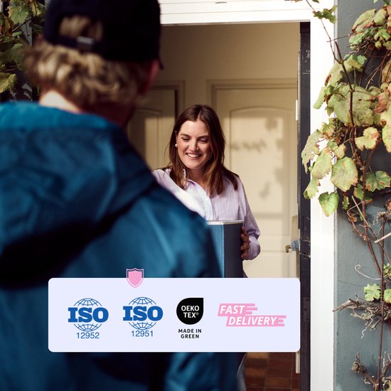 HappyBed Dekbed zonder overtrek 240x220 - Bedrukt dekbed zonder hoes - Hoesloos Dekbed met Print - Wasbaar - Lits Jumeaux - Grijs