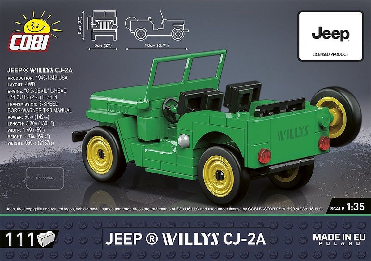 COBI Jeep Willys CJ-2A: bouwset met militaire details thumbnail 5