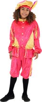 Zebra & Friends Pietenpak - Maat 128/140 - 8/10 jaar - Pietenpak voor Kinderen - met Pietenmuts - Pofbroek en Pofmouwen - Sinterklaasfeest-Roze/goud