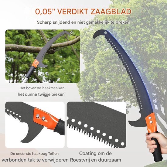 Telescopische snoeizaag PRO - Stokzaag - Heggenschaar - Handzaag - Tuingereedschap — afbeelding 4