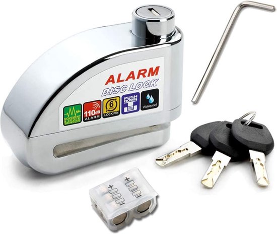 VINZ Elbroes Schijfremslot Alarm / Remschijfslot met alarm - 6 mm - Zilver van VINZ — afbeelding 4