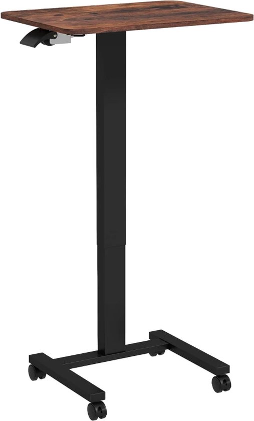 Bureau Debout Mobile à Roulettes - Plateau Inclinable 180° - Hauteur Réglable - 80x40 Cm - Charge 8 Kg