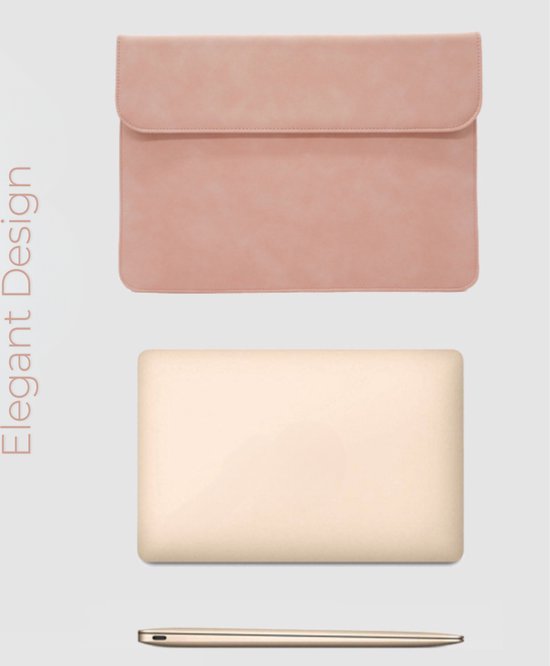 Luxe 14 inch laptophoes roze eco-le...