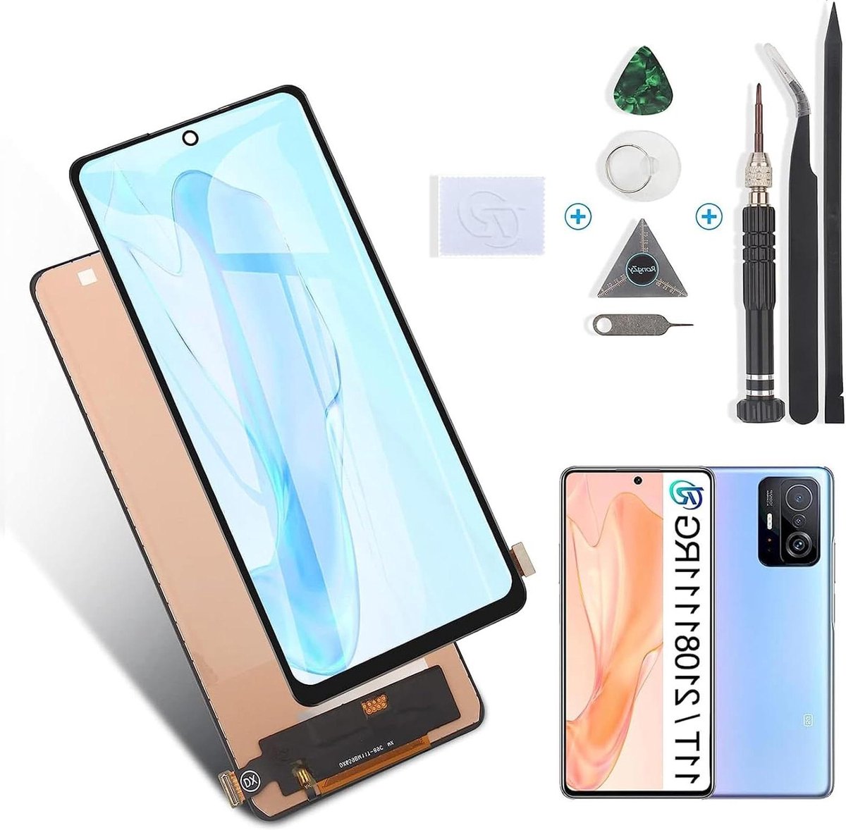 LCD Beeldschermvervanging voor Xiaomi 11T 21081111RG - incell touchscreen - zwart .
