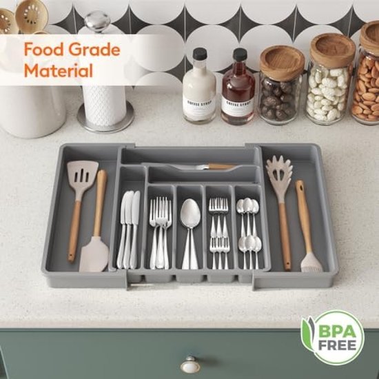 Multidirectionele Uitbreidbare Besteklade Organizer, Bestek Tray