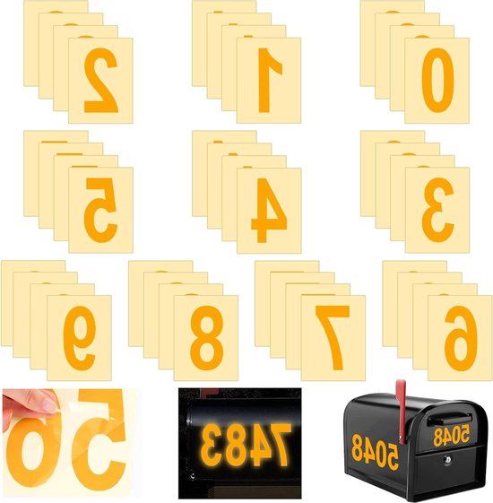 Lot De 4 Autocollants Réfléchissants En Vinyle Pour Boîte Aux Lettres, Fenêtres, Portes De Course, Voitures, Camions, Maison (3,5 X 7,3 Cm, Jaune