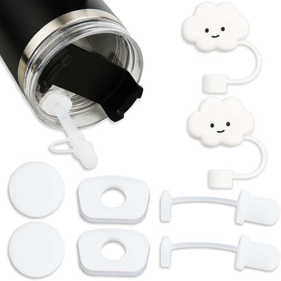 Stanley Cup-accessoires, 4 stuks, herbruikbare rietjesdop, 10 mm