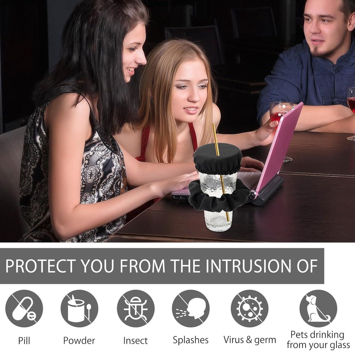 5 stuks drankhoezen voor spiking preventie, herbruikbare anti-spike