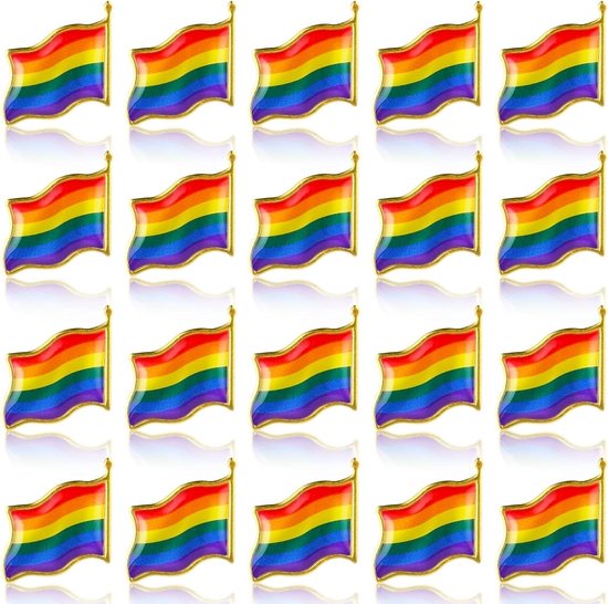 Regenbogen Broschen LGBTQ Pride - 2er Set Emaille Metall Anstecker