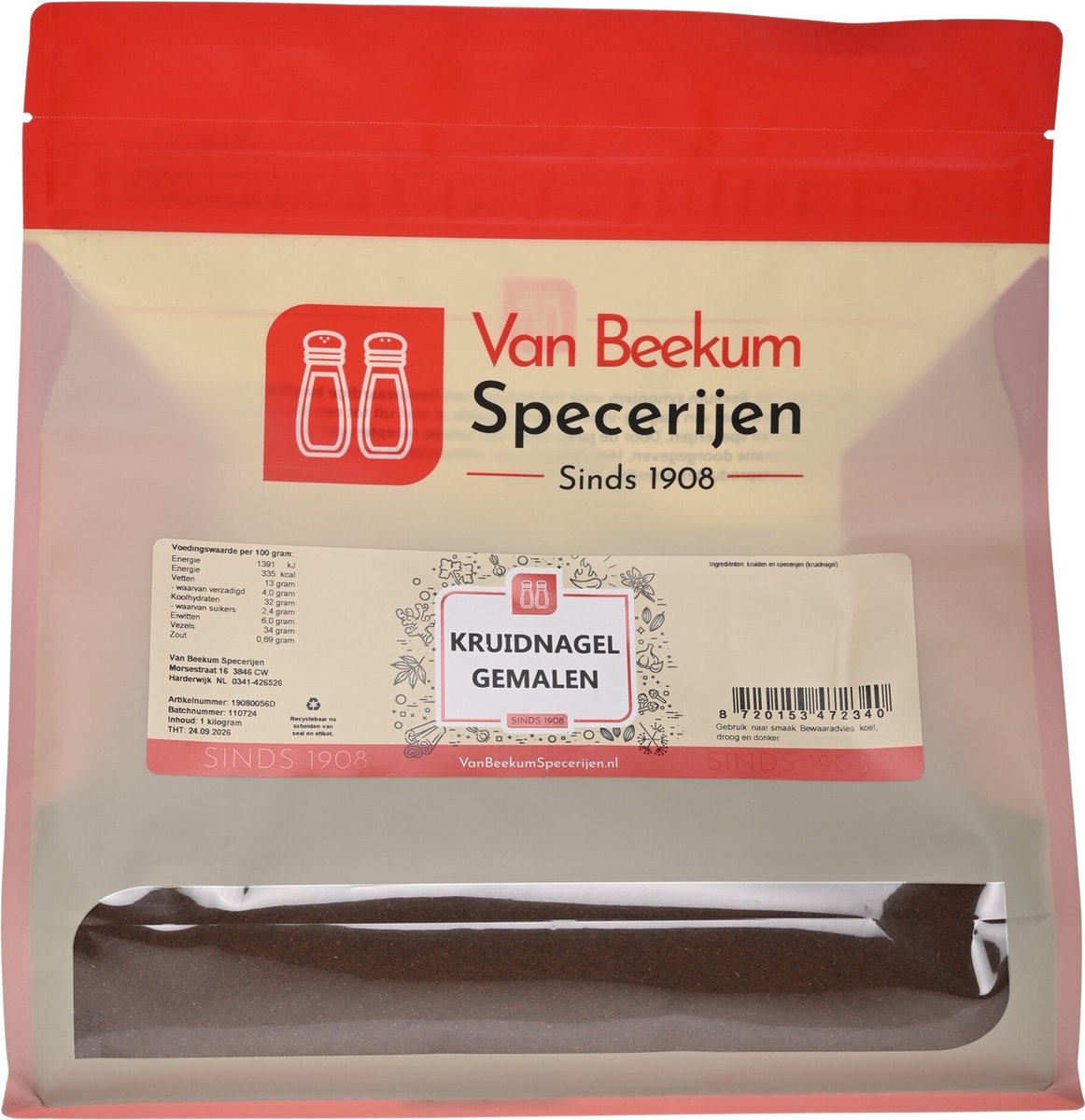 Goedkoopste Van Beekum Specerijen - Kruidnagel Gemalen - 1 KG (hersluitbare stazak