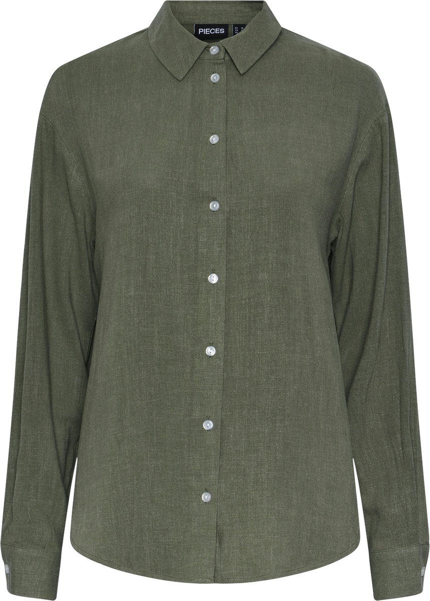 PIECES - PCVINSTY LS SHIRT NOOS BC - Dames - Blouses