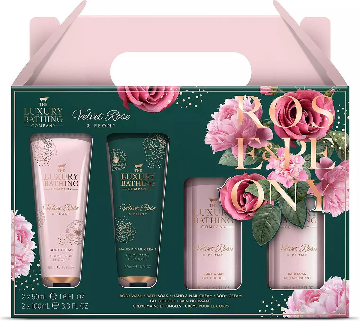 Goedkoopste The Luxury Bathing Company Velvet Rose & Peony Top To Toe Essentials Gift Set