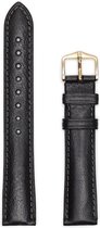 Hirsh Horlogeband Camelgrain Zwart - Leer - 18mm