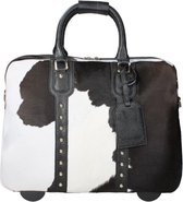 Olivia Lauren Cowhide laptoptrolley 14 inch zwart/wit