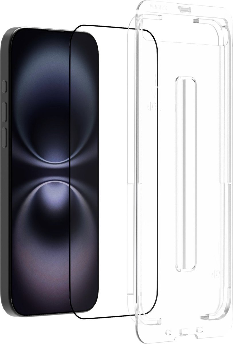 Just in Case screenprotector geschikt voor iPhone 16 Plus - Screenprotector met Applicator