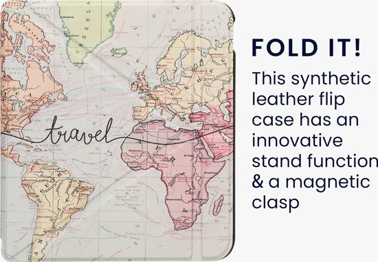 kwmobile e-reader hoesje geschikt voor Kobo Libra Colour hoes - Ereader flip case met standaard - E reader cover van kunstleer - In zwart / meerkleurig van Merkloos — afbeelding 5